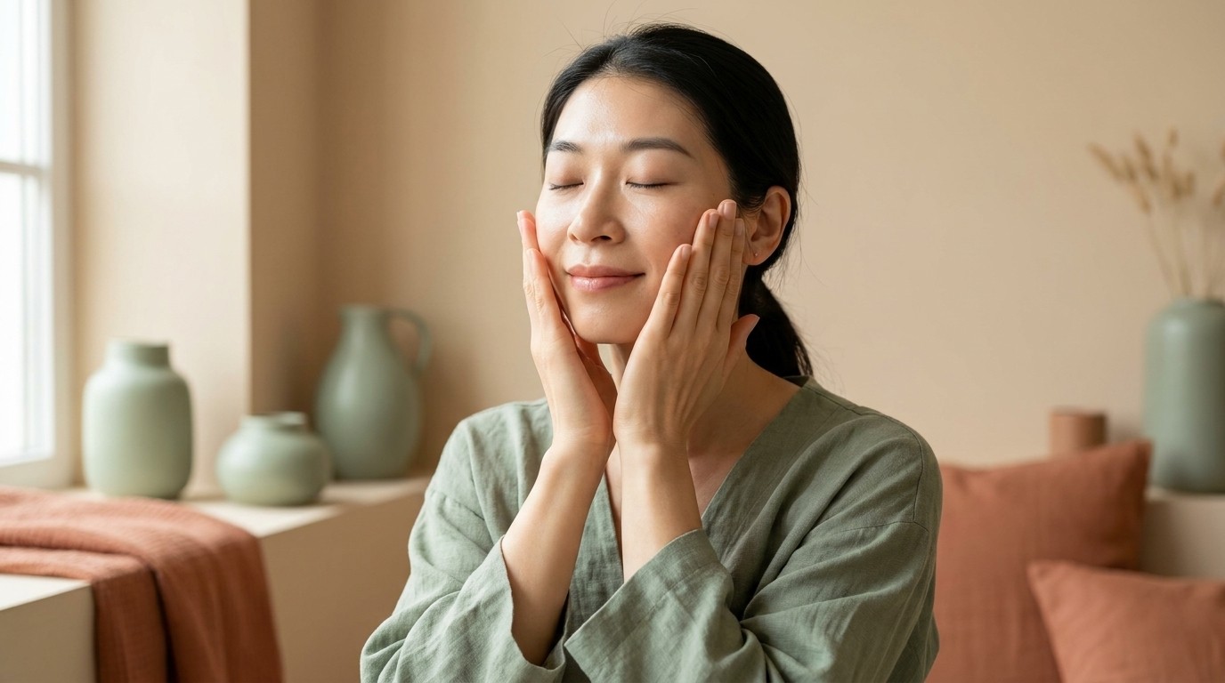 Làm ấm tay và vỗ đánh thức khuôn mặt
