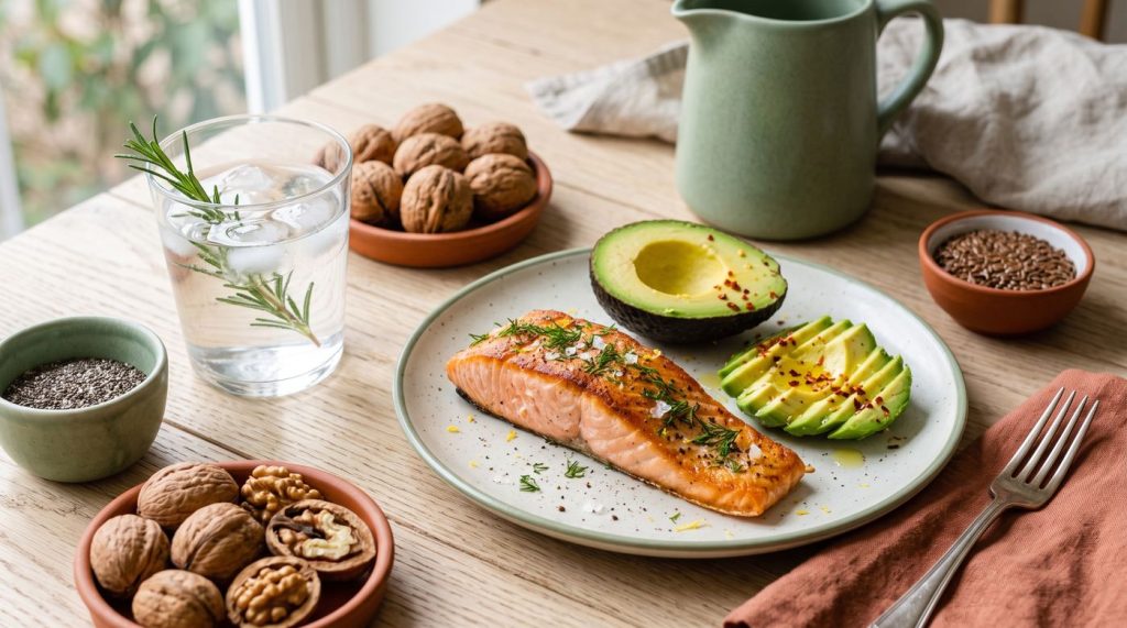 Uống đủ nước & Omega-3 cho làn da căng mịn