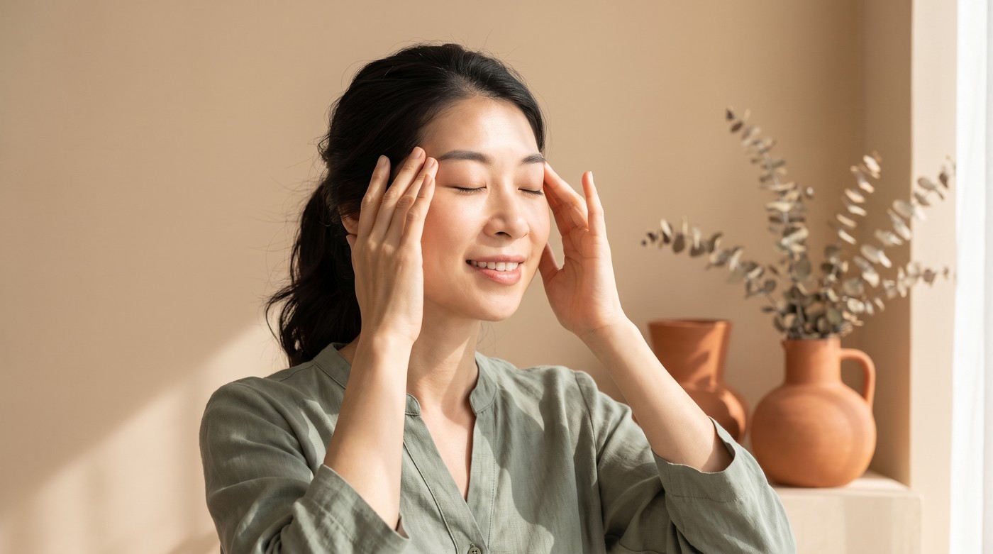 Toque suave, movimiento facial — no invasivo