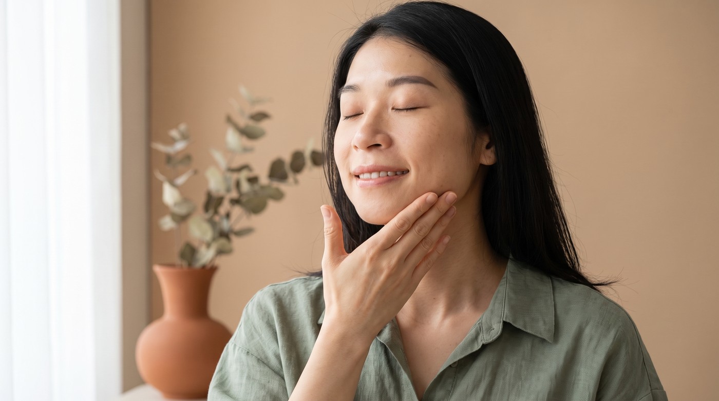 Vuốt dẫn lưu từ cằm xuống cổ